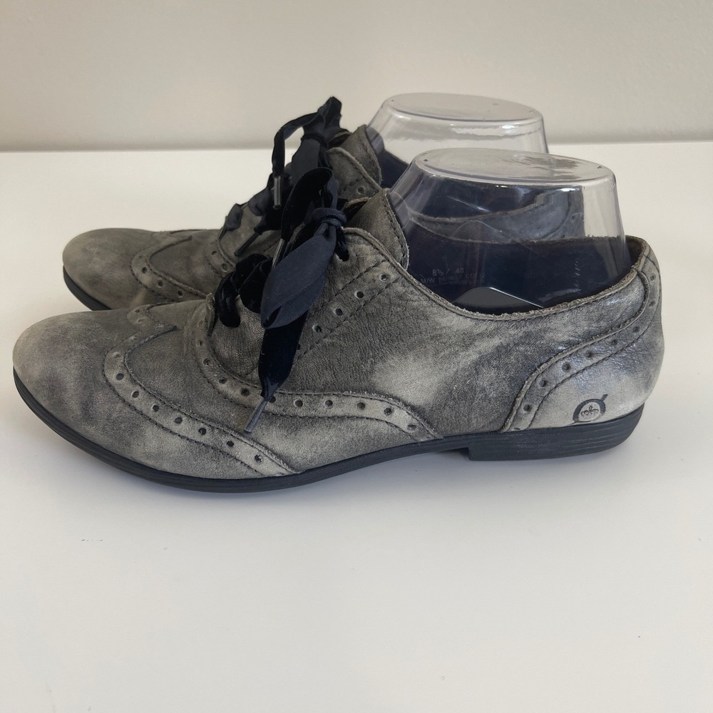 Born Kika Oxford Shoe 8.5 Leather Wingtip Academia Grunge Victorian Goth Cottage - Picture 3 of 9